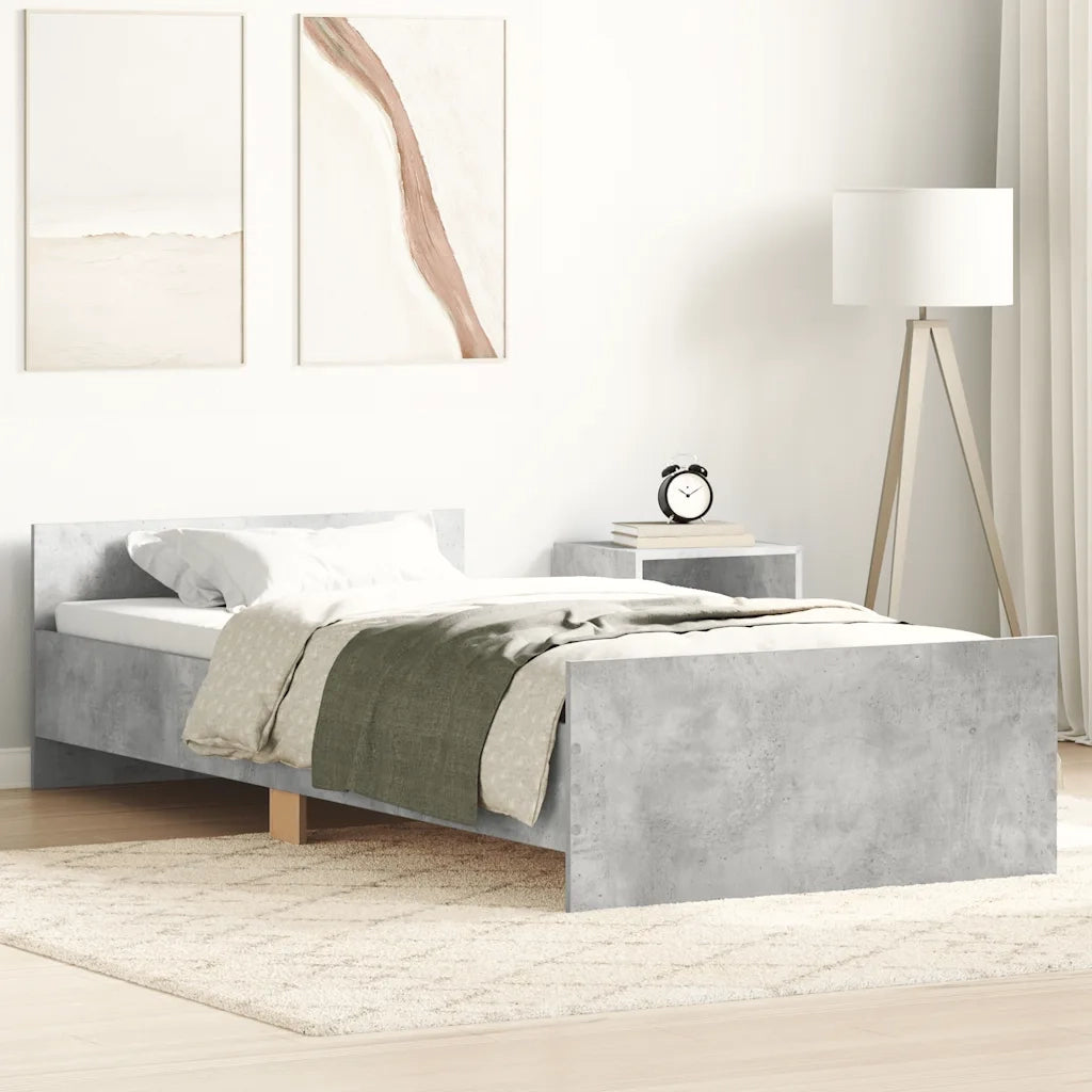 Giroletto-Struttura Letto Grigio Cemento 100x200 cm in Legno Multistrato 772586