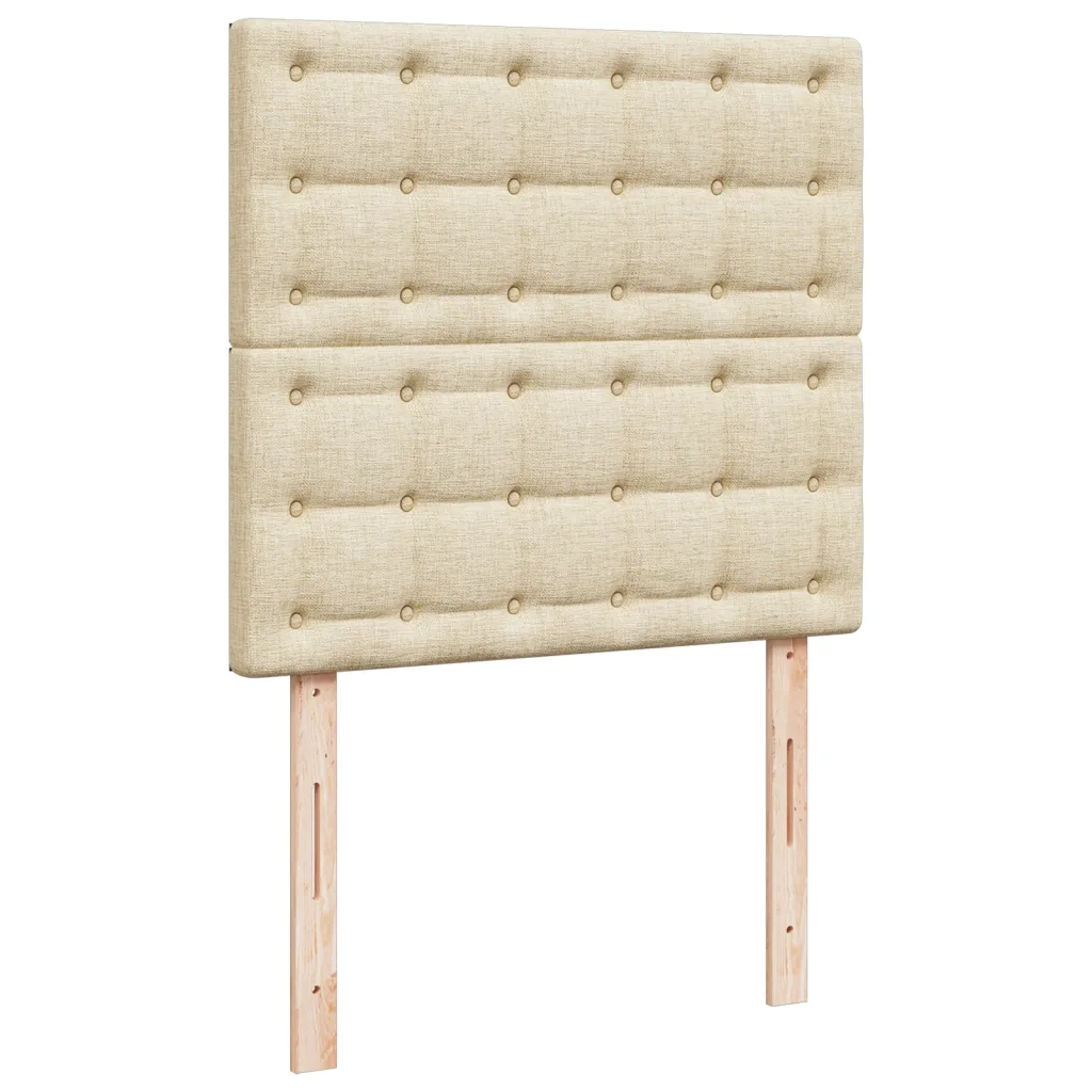 Letto singolo | Letto per adulti | Giroletto a Molle con Materasso Crema 100x200 cm in Tessuto