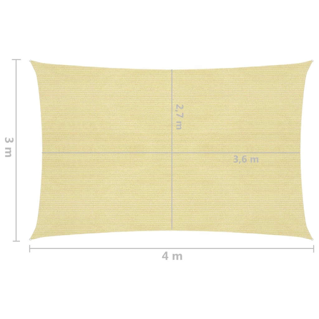 Vela ombreggiante/ombrellone 160 g/m² HDPE 3 x 4 m beige 02_0008970