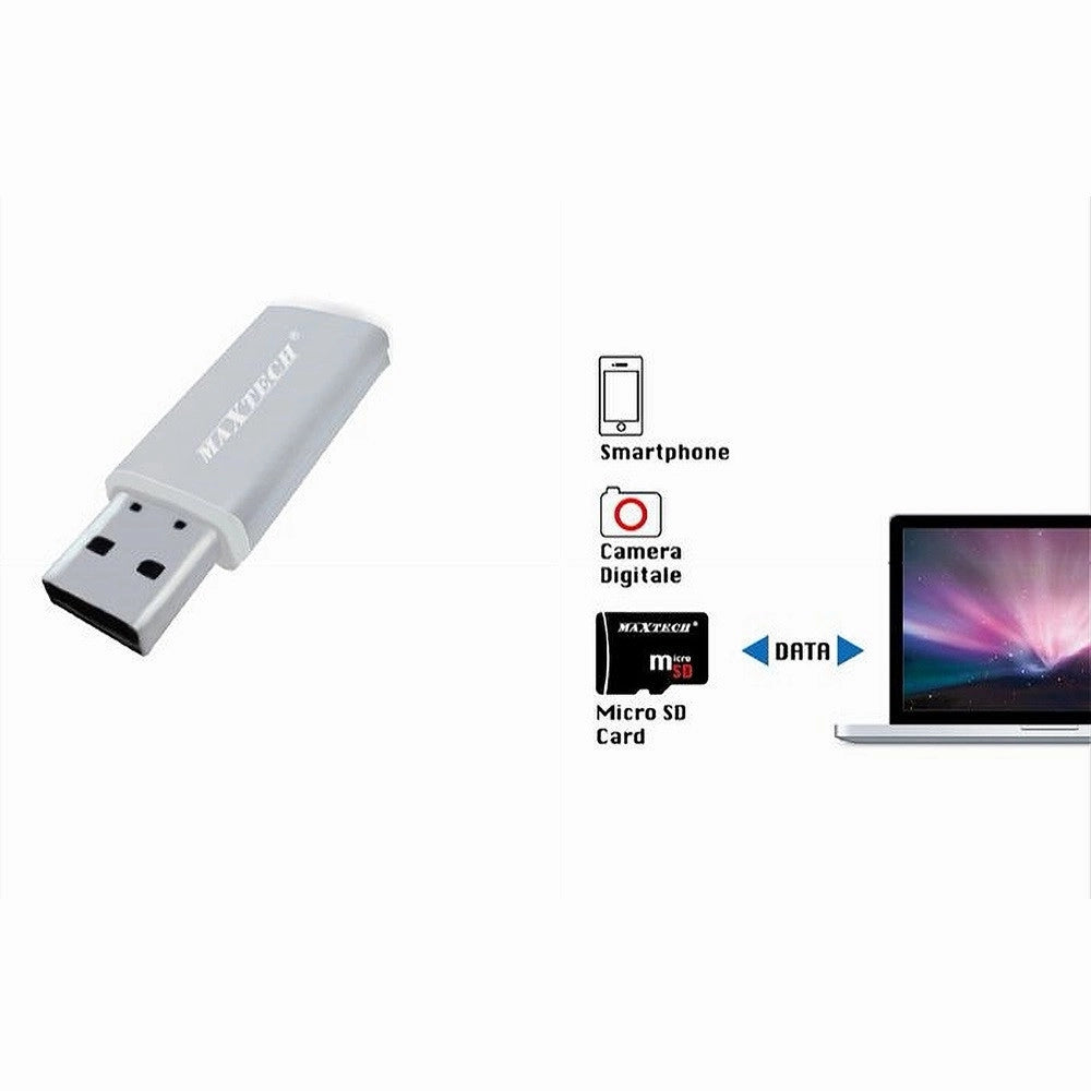 Trade Shop - Lettore Di Schede Di Memoria Usb 2.0 Micro Sd Adattatore Per Pc 480mbps Lto-sm03 -