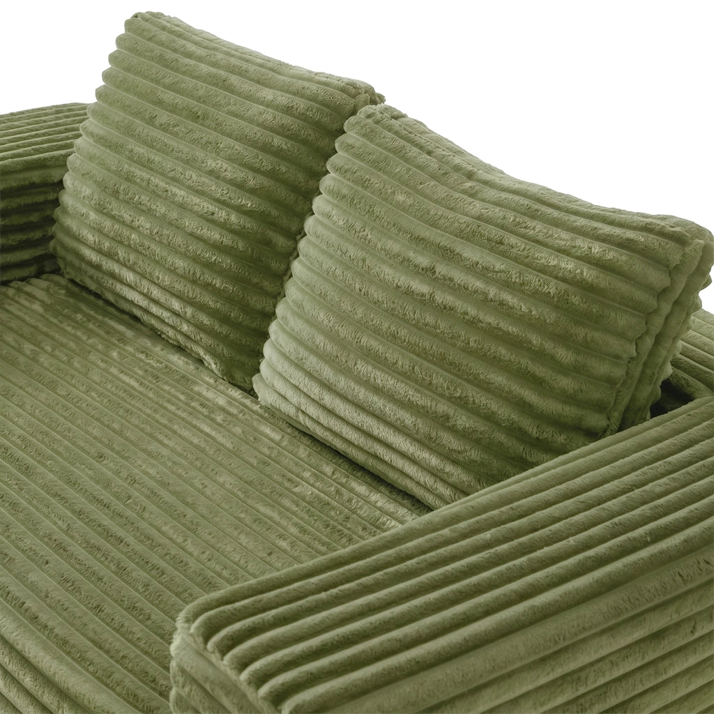 Divano moderno in velluto a coste verde con imbottitura in schiuma ad alta densit¨¤
