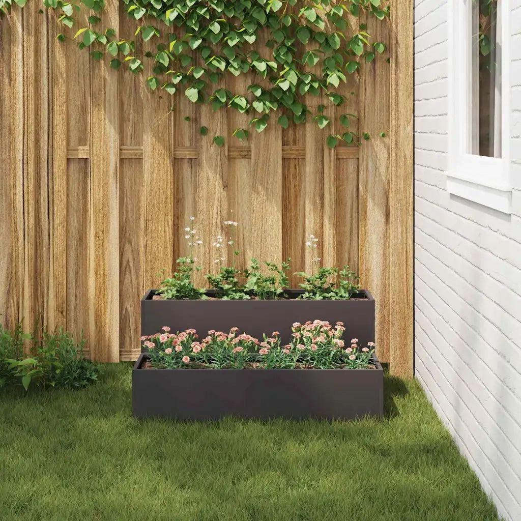 Vaso da giardino Nero 100 x 60 x 45 cm 865869