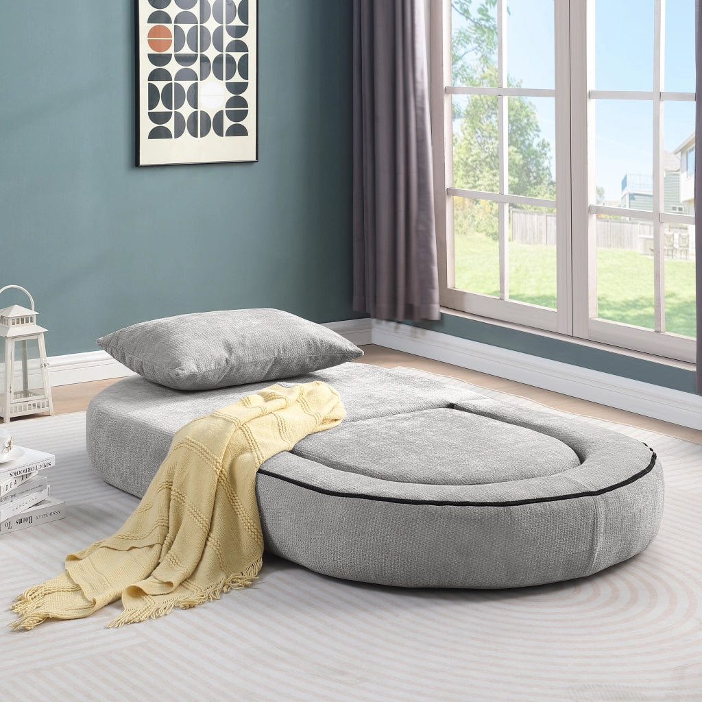 Divano modulare in ciniglia con seduta ampia e design minimalista per soggiorno, grigio chiaro 105 × 28 × 28 cm