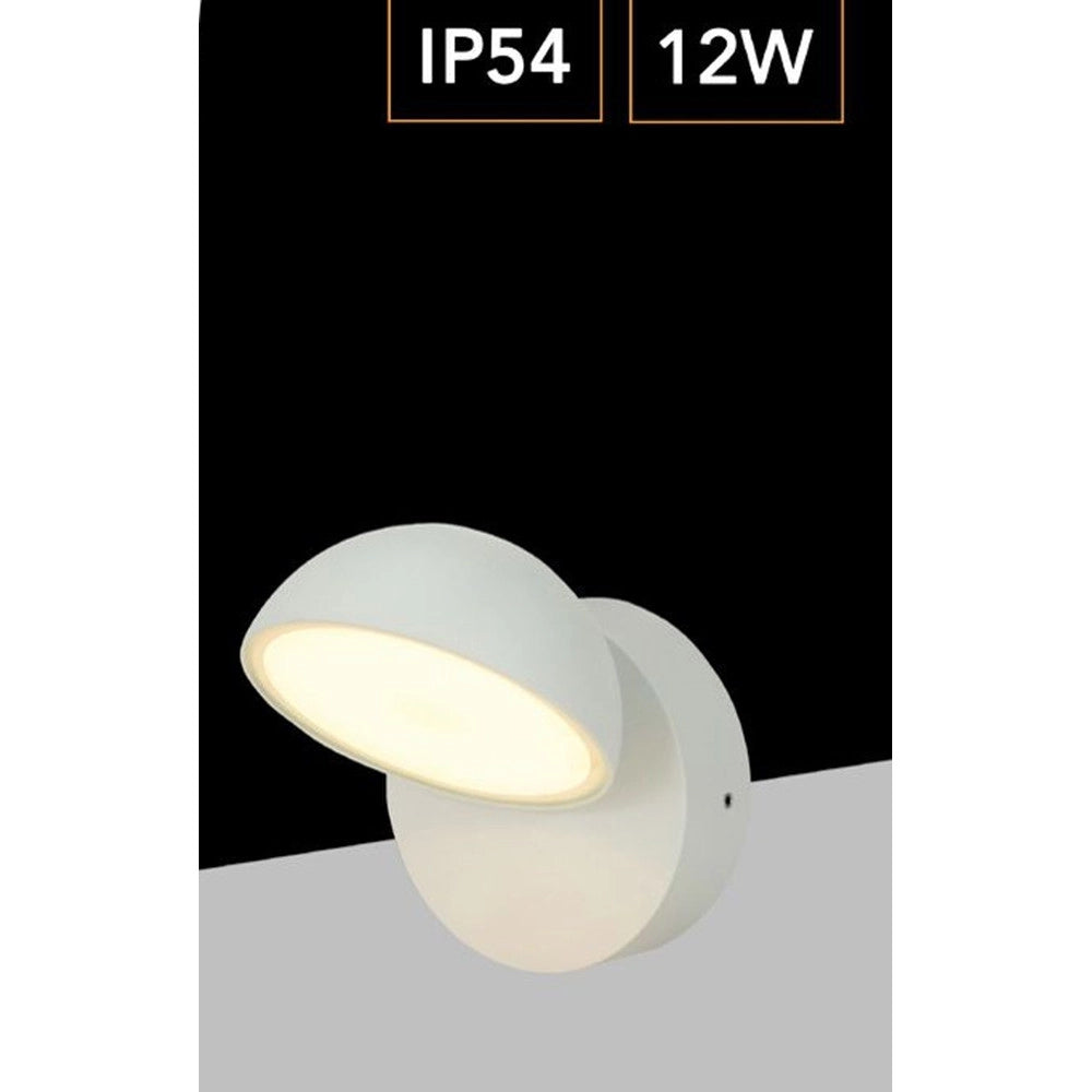 Trade Shop - Applique A Led Da Esterno 12 Watt Ip54 Con Teconologia Cct 3 Tonalità Di Luce 570-3c -