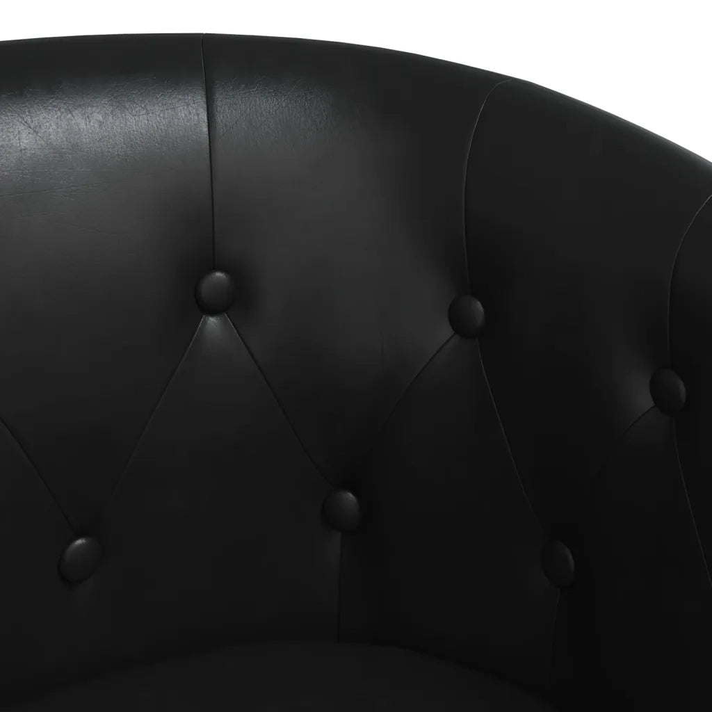 Poltrona Cabriolet e Poggiapiedi Nera Similpelle 356463