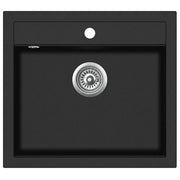 Lavello da cucina in granito vasca singola 56,5 x 51 cm nero 02_0002323