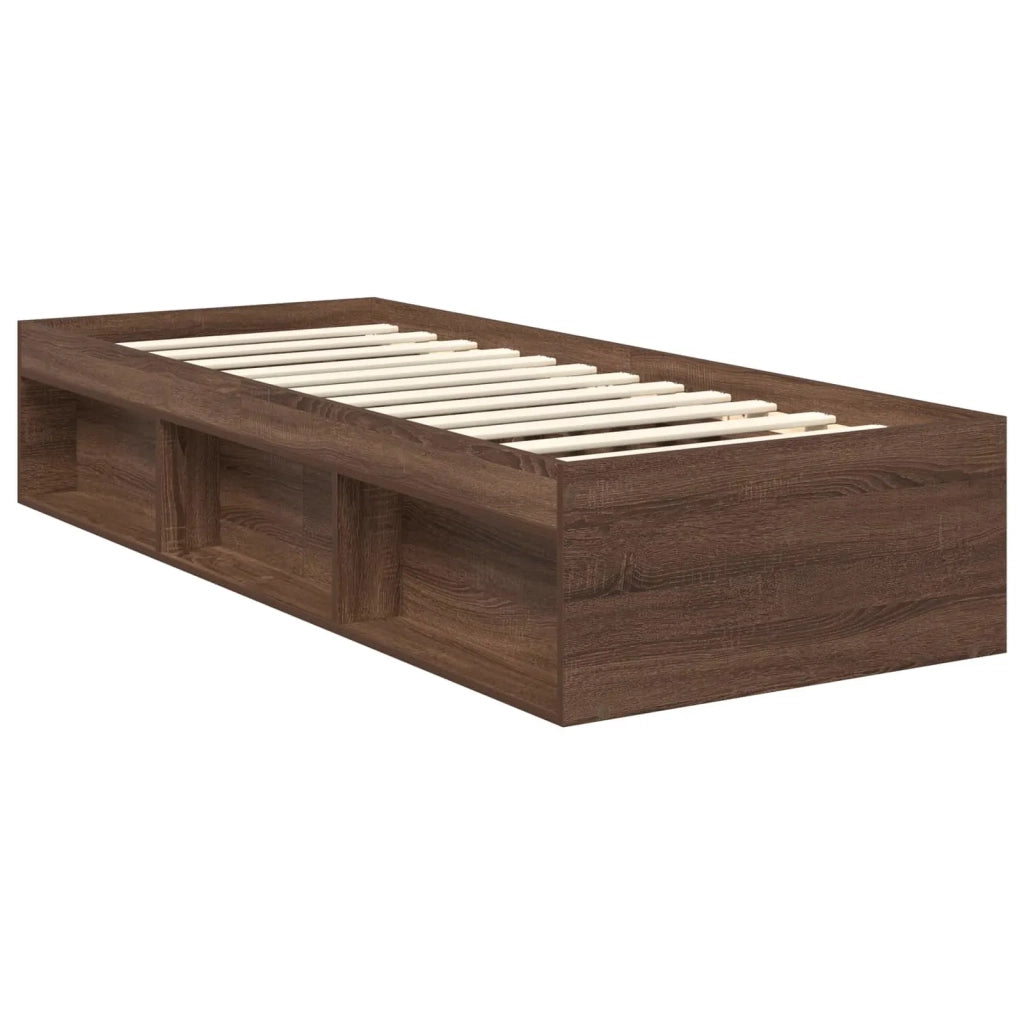 Letto singolo | Letto per adulti | Struttura del letto Rovere Marrone 75 x 190 cm Pino massello