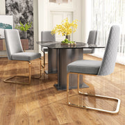 SEDIA in velluto grigio, Set da 4 pezzi