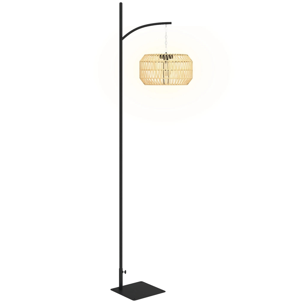 Lampada Solare da Esterno in Rattan con Sensore di Luce ¨C zephmum ¨C Nero e Giallo IP44