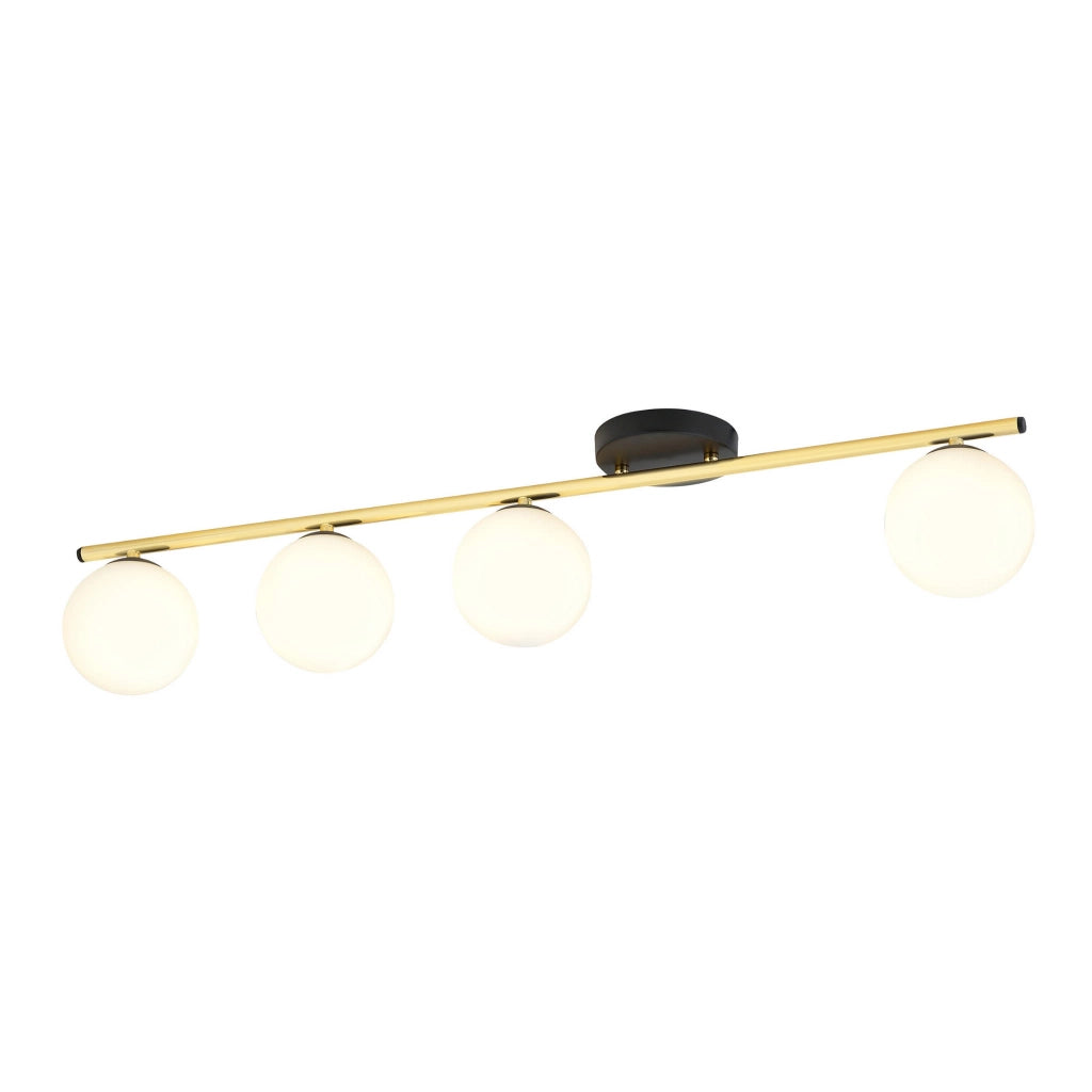 Plafoniera Emibig Monza 4 luci E14 oro/bianco dimmerabile