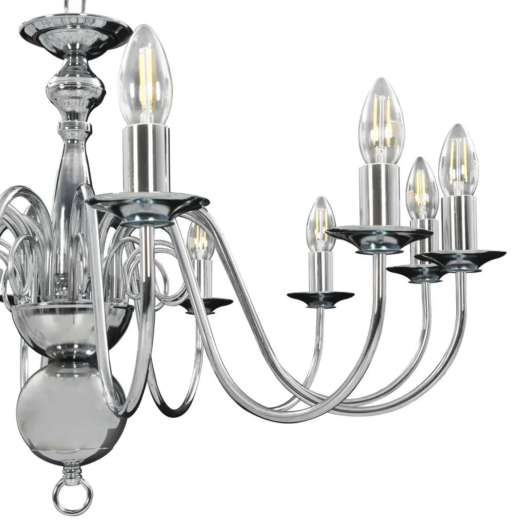 Lampadario classico elegante a 12 lampadine 80 x 45 cm in metallo argentato 02_0046428
