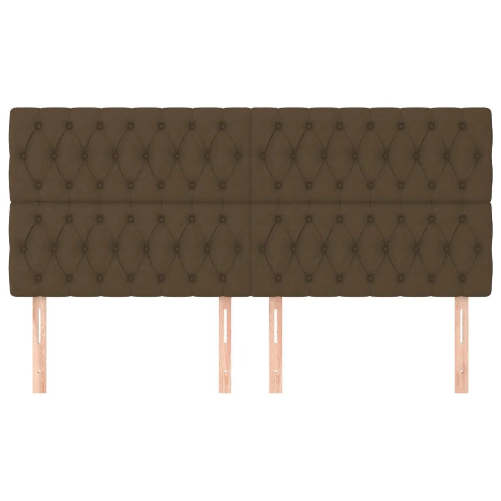 Testiera Marrone Scuro 200x7x118/128 cm Tessuto