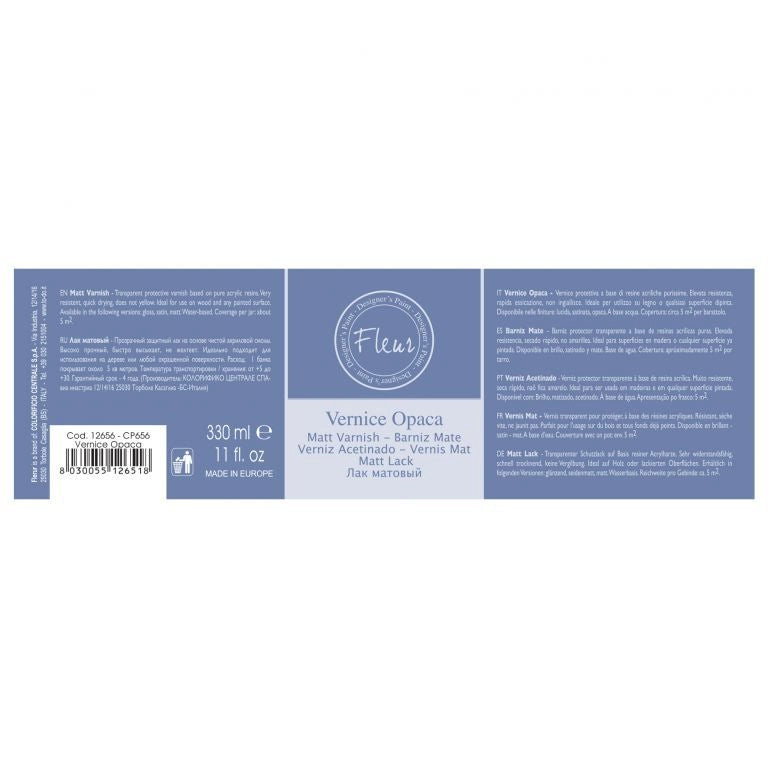 VERNICE PROTETTIVA FINALE TRASPARENTE OPACA FLEUR 330 ML