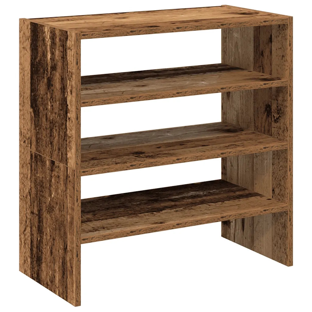 Scarpiere 2 pz | Mobile per scarpe Impilabili Legno Antico 60x30x30,5 cm