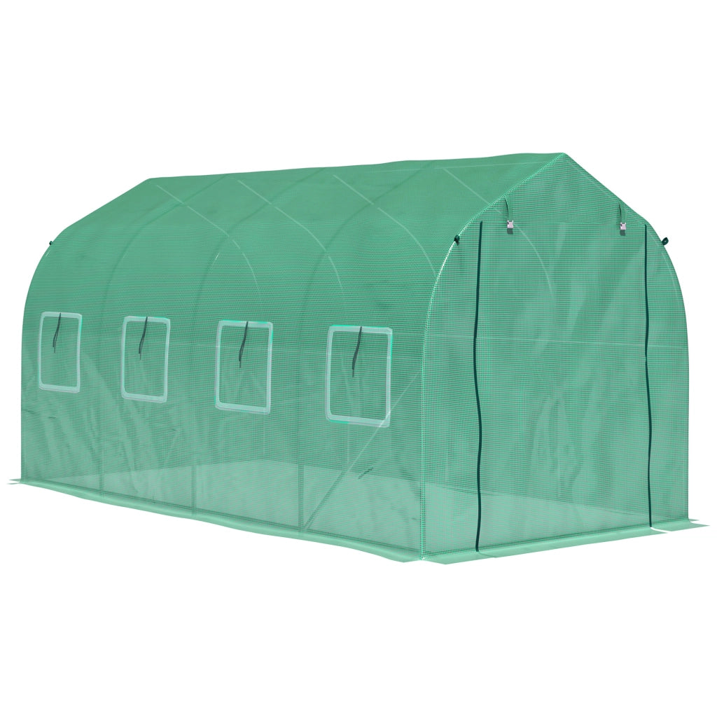 Serra Tunnel da Giardino ¨C Xylo ¨C 4x2x2m Verde con 8 Finestre in Rete