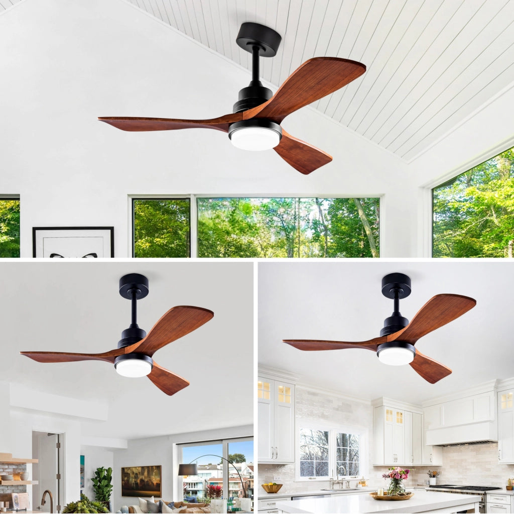 Ventilatore a soffitto da 42 pollici con luce, motore DC reversibile ed energia efficiente, telecomando 6 velocità