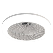 Ventilatore da soffitto 46 cm con luce LED dimmerabile, telecomando e motore DC silenzioso, design senza pale per camera, cucina e sala da pranzo
