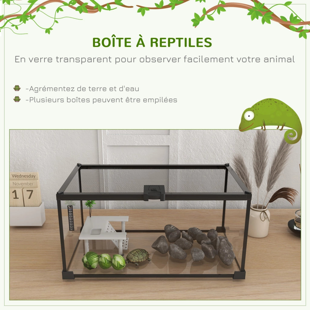 Terrario per Rettili ¨C Minimal ¨C Rete Metallica e Coperchio Scorrevole