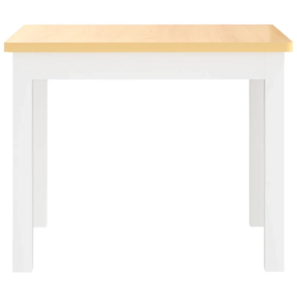 Set Tavolo e Sedie per Bambini 3 Pezzi Bianco e Beige in MDF 10410