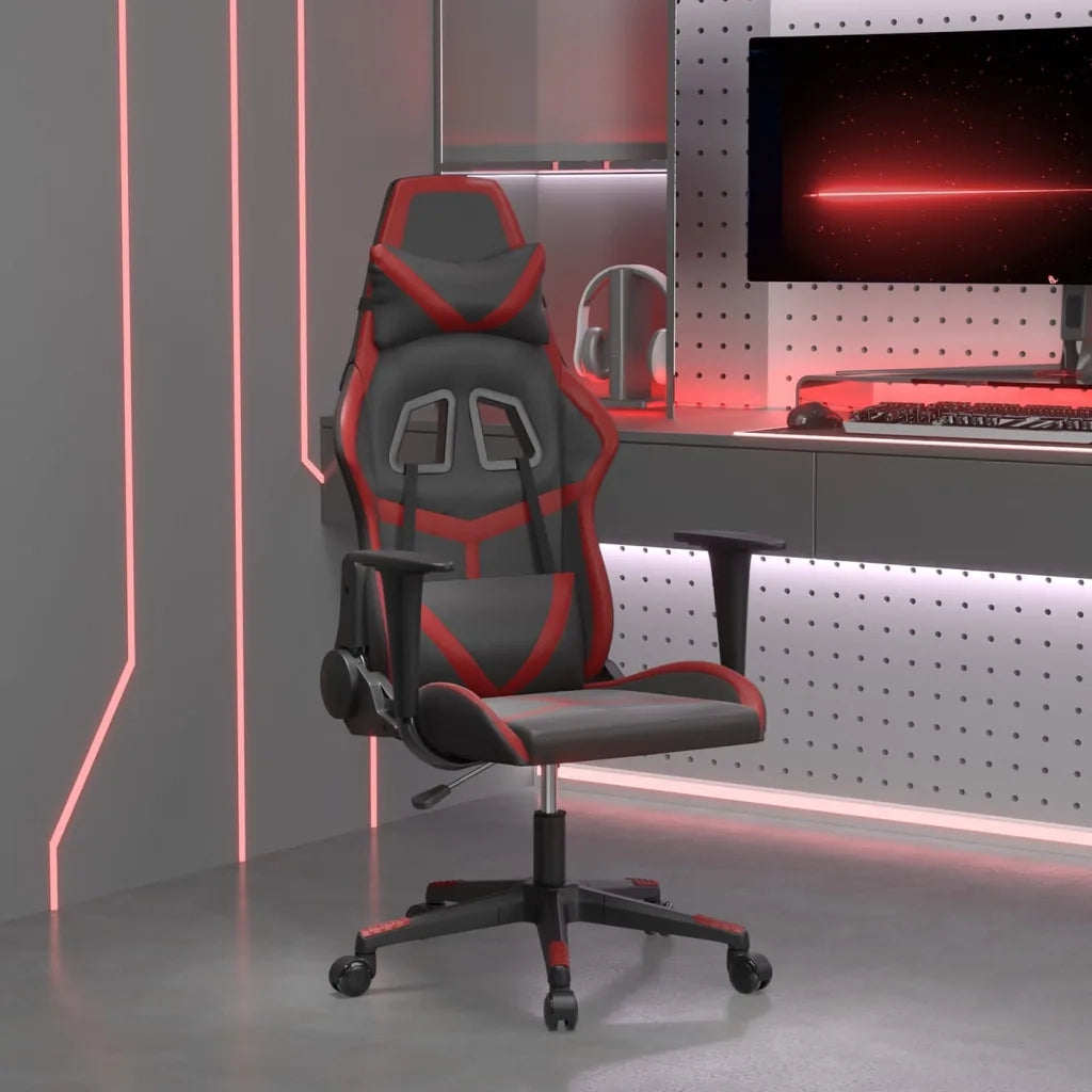 Sedia Gaming | Sedia da e-sports Nero e Rosso Vino in Similpelle