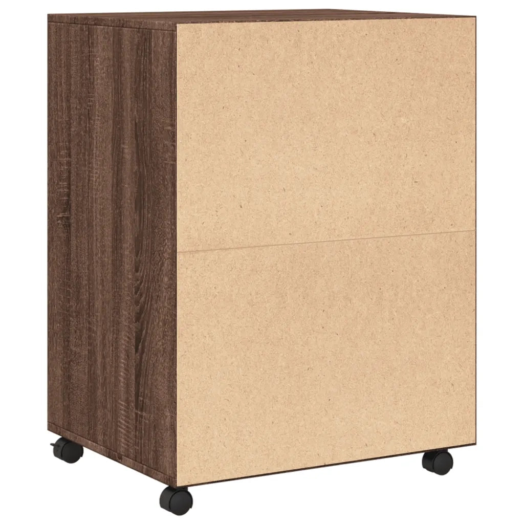 Armadietto con Ruote Rovere Marrone 60x48x81 cm in Truciolato 853170