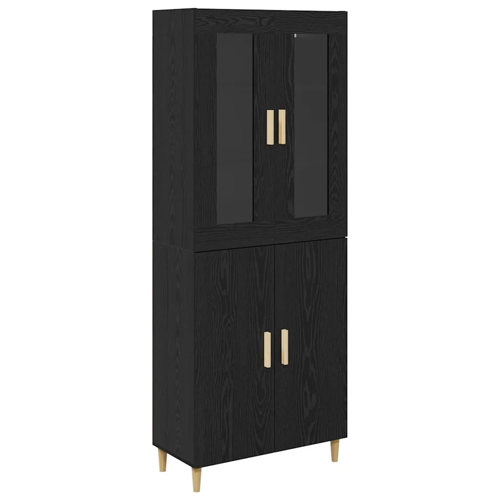 Credenza-Buffet-Armadio da cucina Rovere Nero 69,5 x 34 x 180 cm 305286