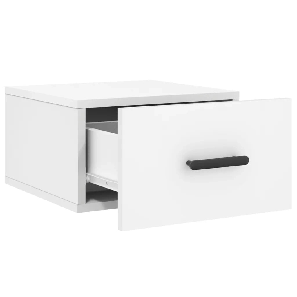 Comodino a Muro-Tavolino da notte sospeso Bianco 35x35x20 cm 434178
