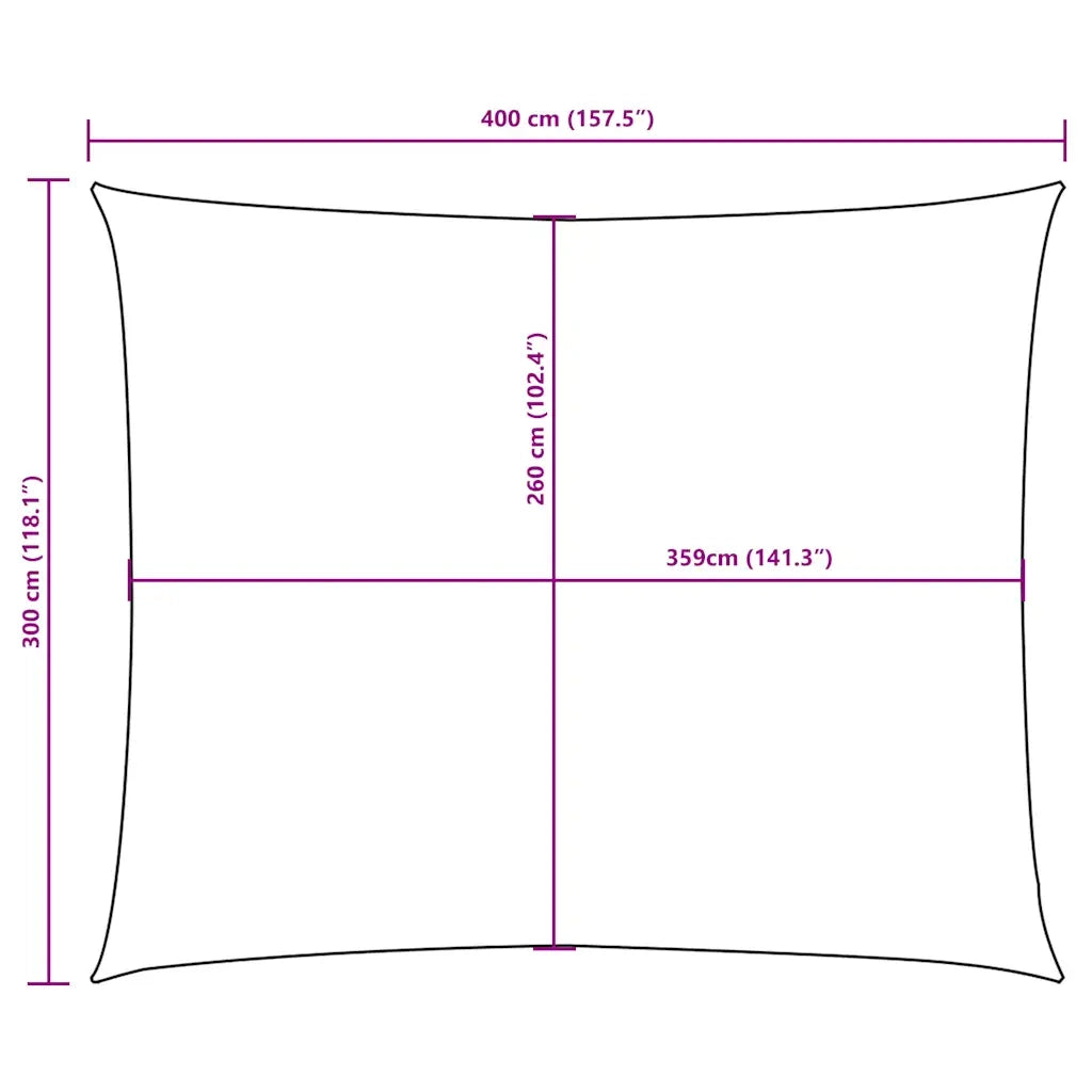 Vela Ombreggiante-Parasole a vela Oxford Rettangolare 3x4 m Gialla