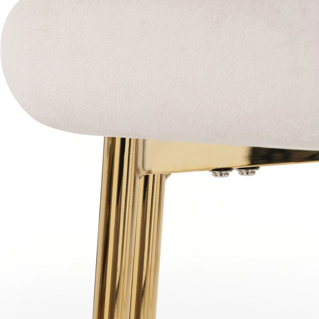 SEDIA da pranzo in velluto beige e oro, Set da 6 pezzi