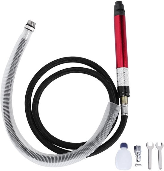 Macchina di abrasione pneumatica 58000-65000 giri/min - Macchina di abrasione aeree - Stato lavorato in acciaio - 90 giri/min - Ingresso 8 pollici - Lunghezza del tubo 44,5 pollici - Macchina di abrasione aerea