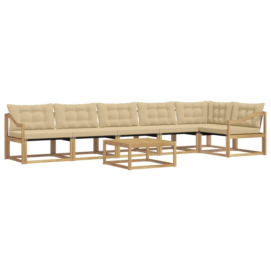 Set di divani da esterno 7 pz Bianco e Beige 3388767
