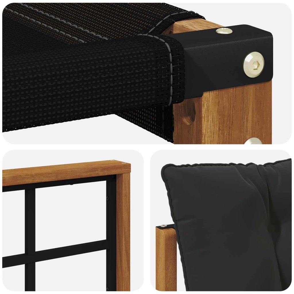Set di divani da esterno con cuscino 10 pcs Naturale e Nero 3369895
