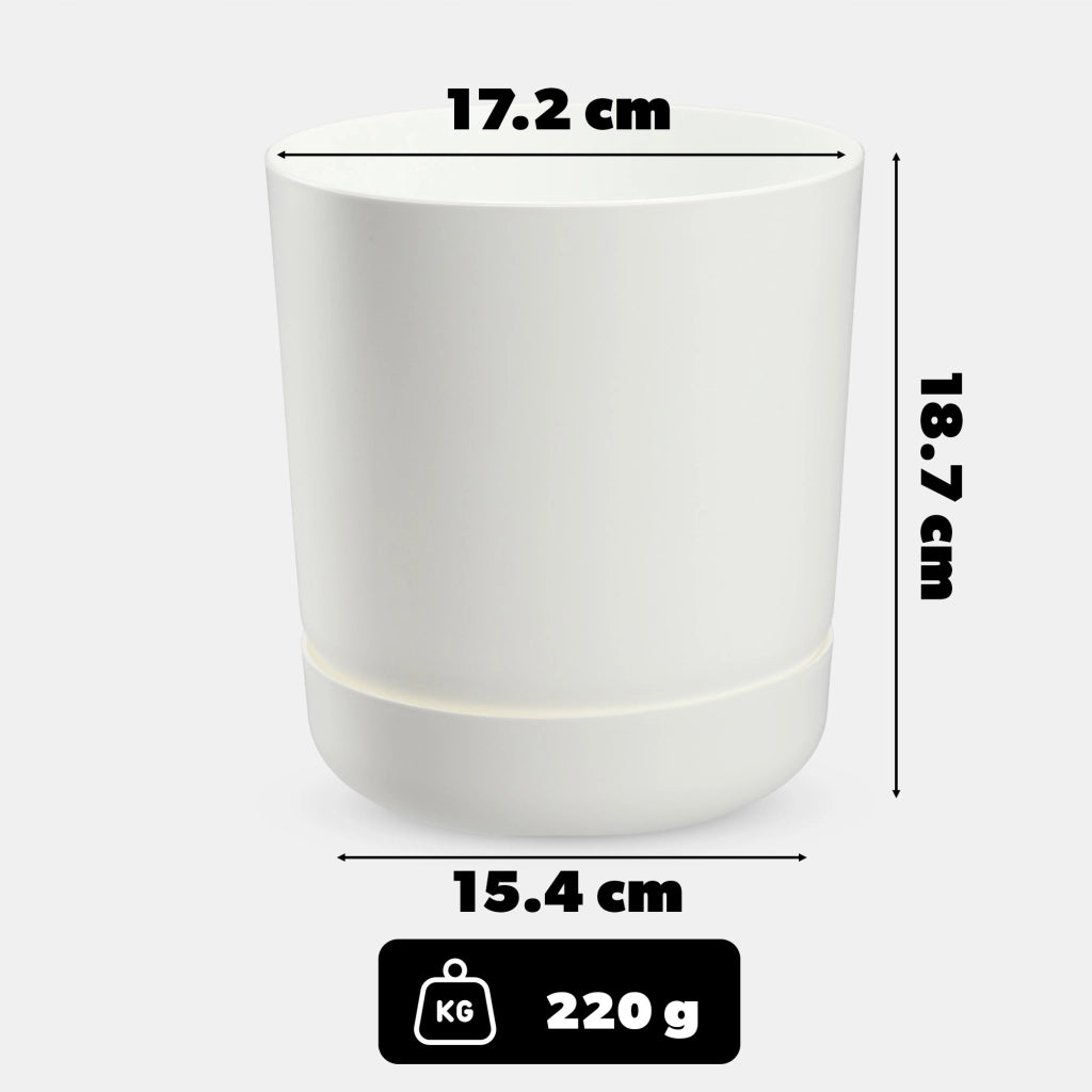 Vaso da fiori KADAX con supporto, coperchio, ciotola rotonda, 17 cm, bianco opaco