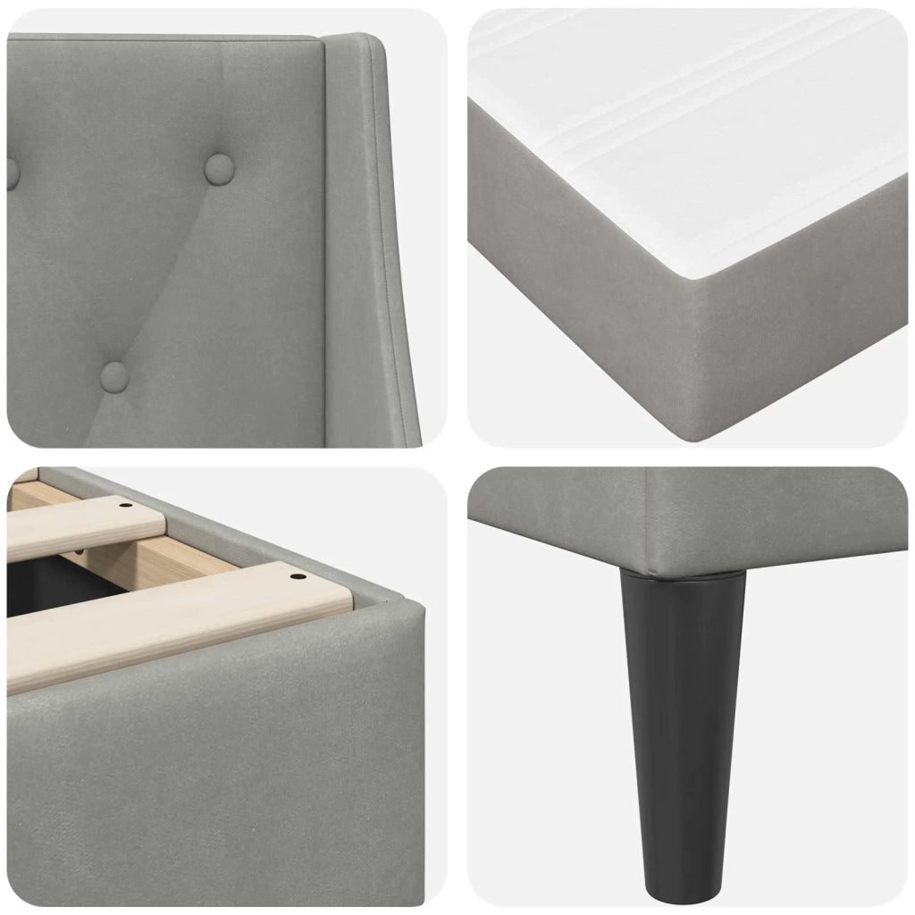 Struttura letto con materasso Grigio chiaro 140 x 200 cm 3414801