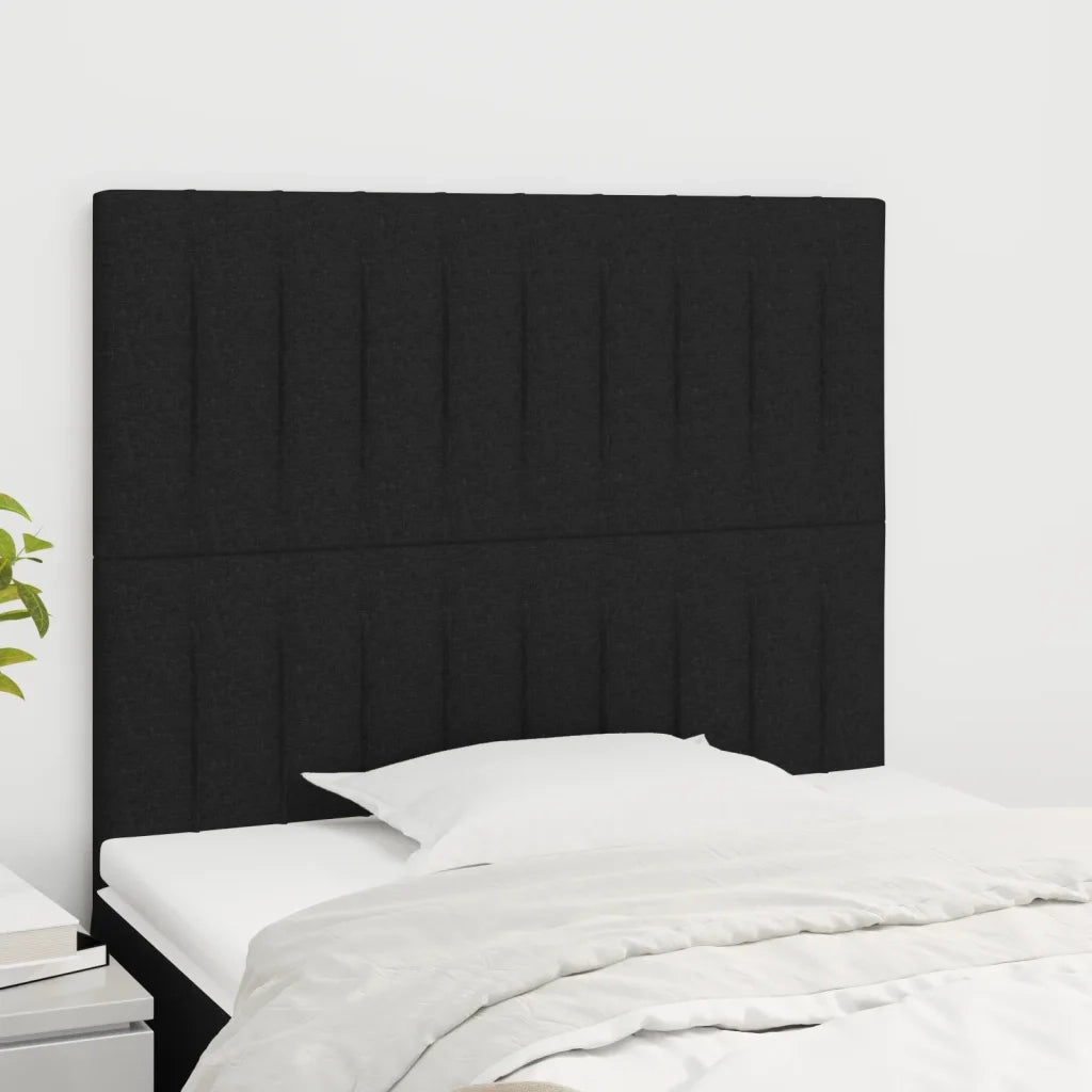 Testiera | Testata Nera 90x5x118/128 cm Tessuto