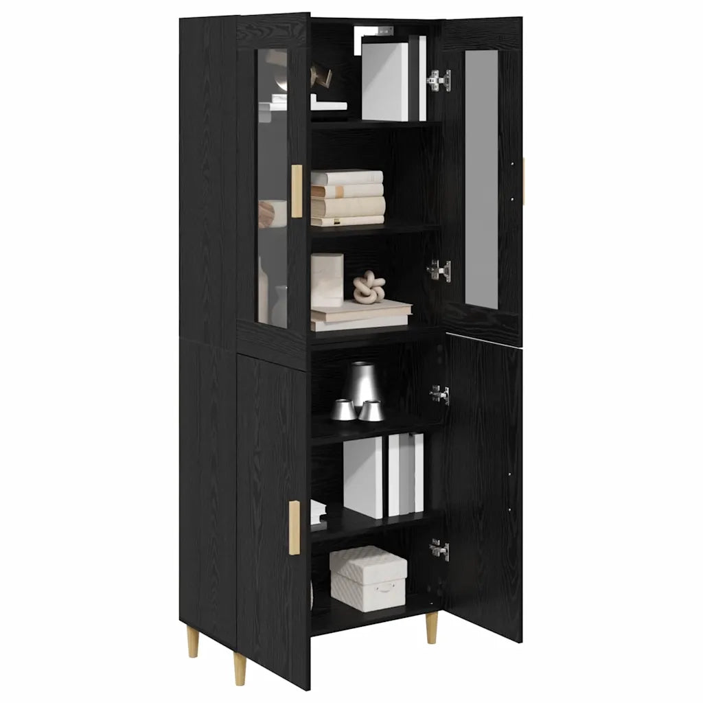 Credenza-Buffet-Armadio da cucina Rovere Nero 69,5 x 34 x 180 cm 305286