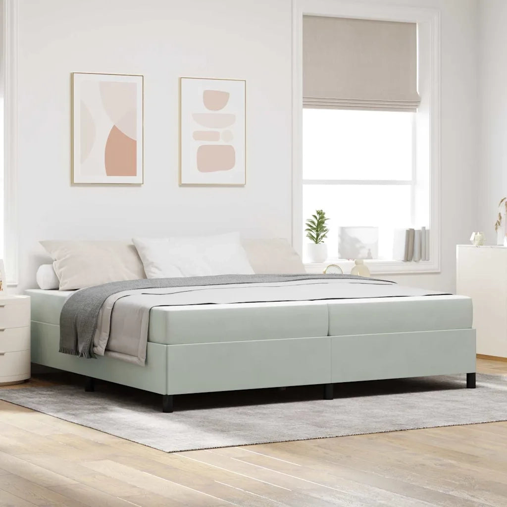 Struttura del letto Grigio chiaro 200 x 200 cm Tessuto