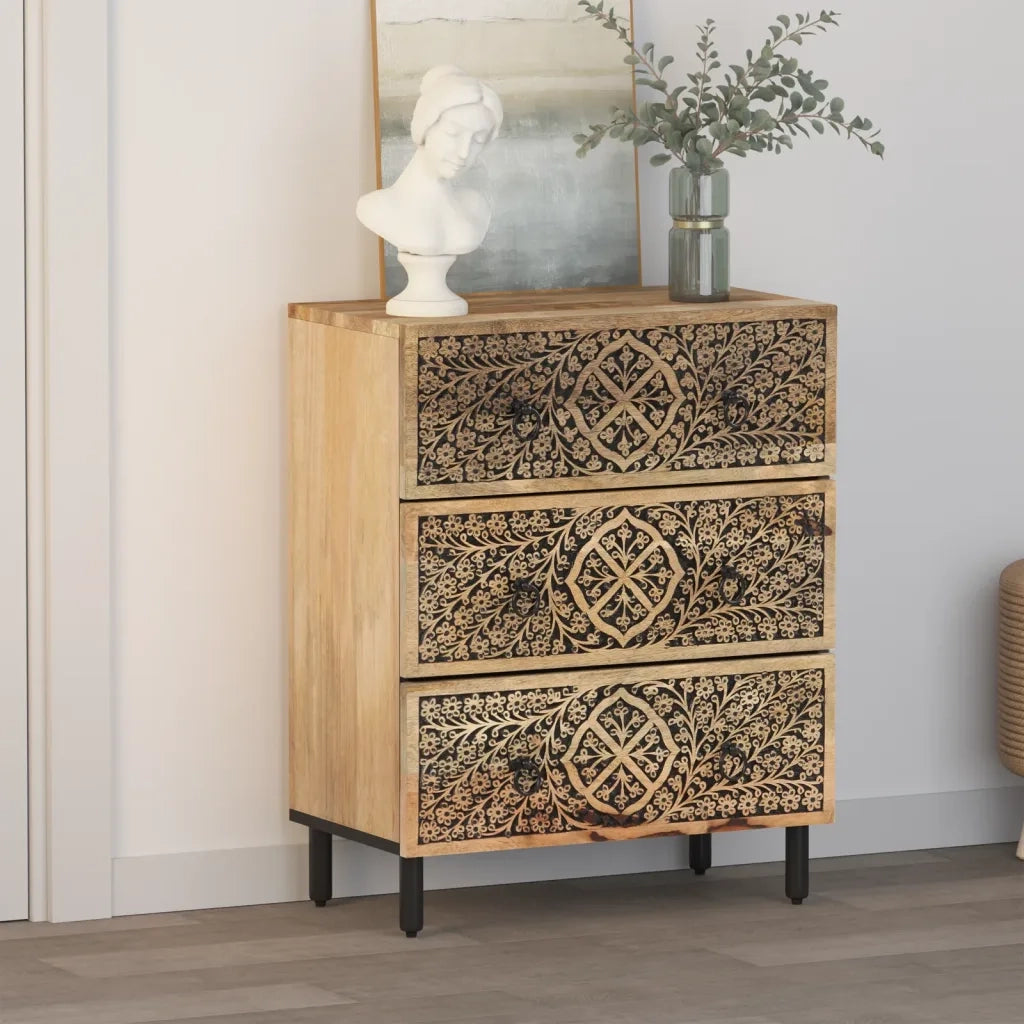 Credenza-Buffet-Armadio da cucina 60x33x75 cm in Legno Massello di Mango 818227