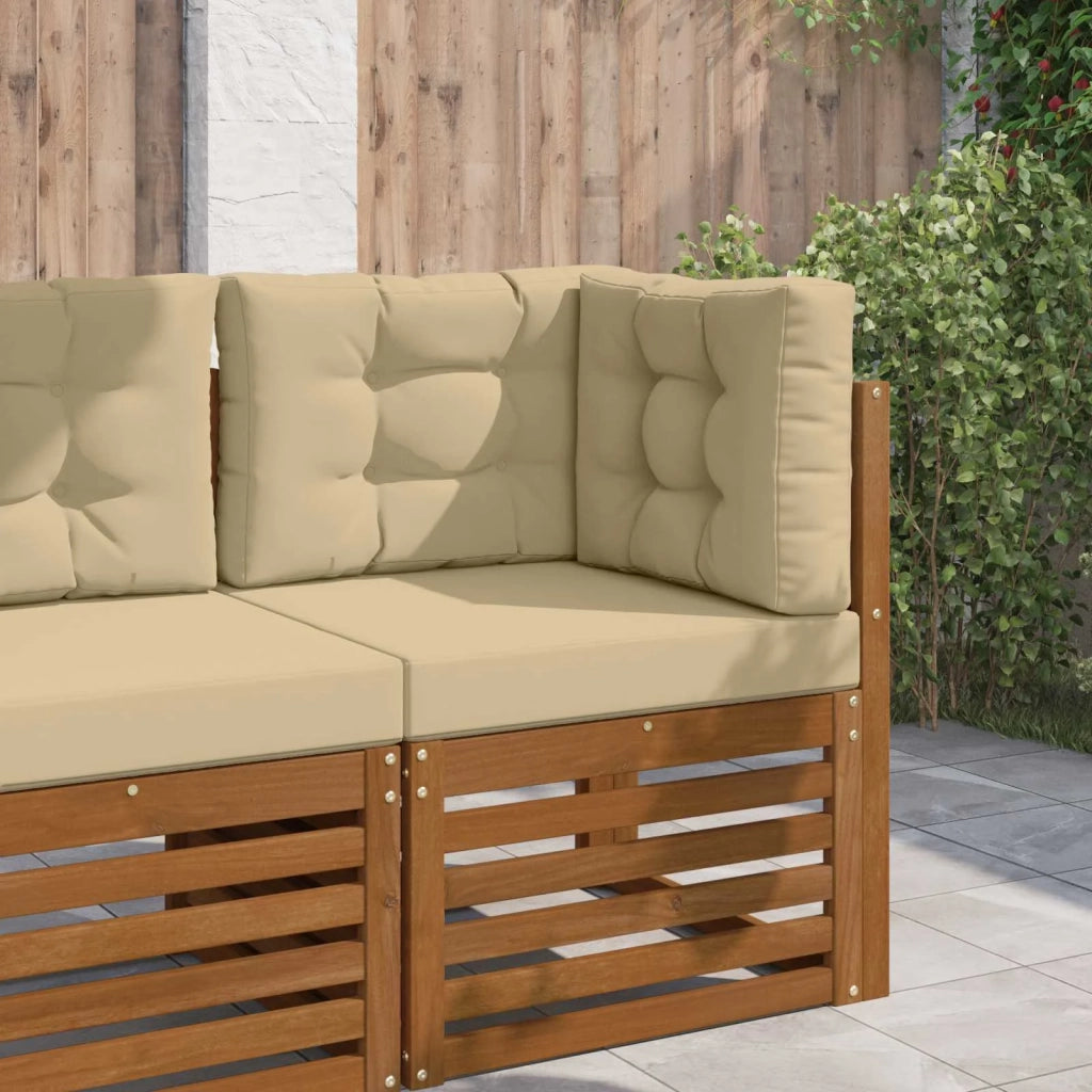 Cuscino per divano da esterno 3 pcs Beige Poliestere 900764