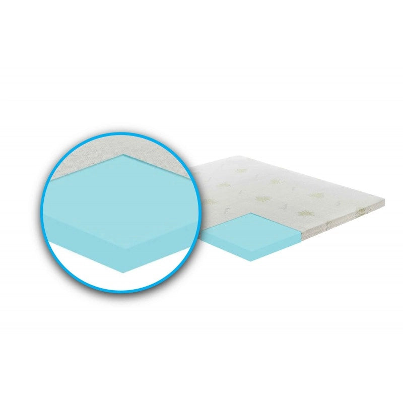 Topper correttore memory foam alto 5cm - rivestimento all’aloe vera - 140x190