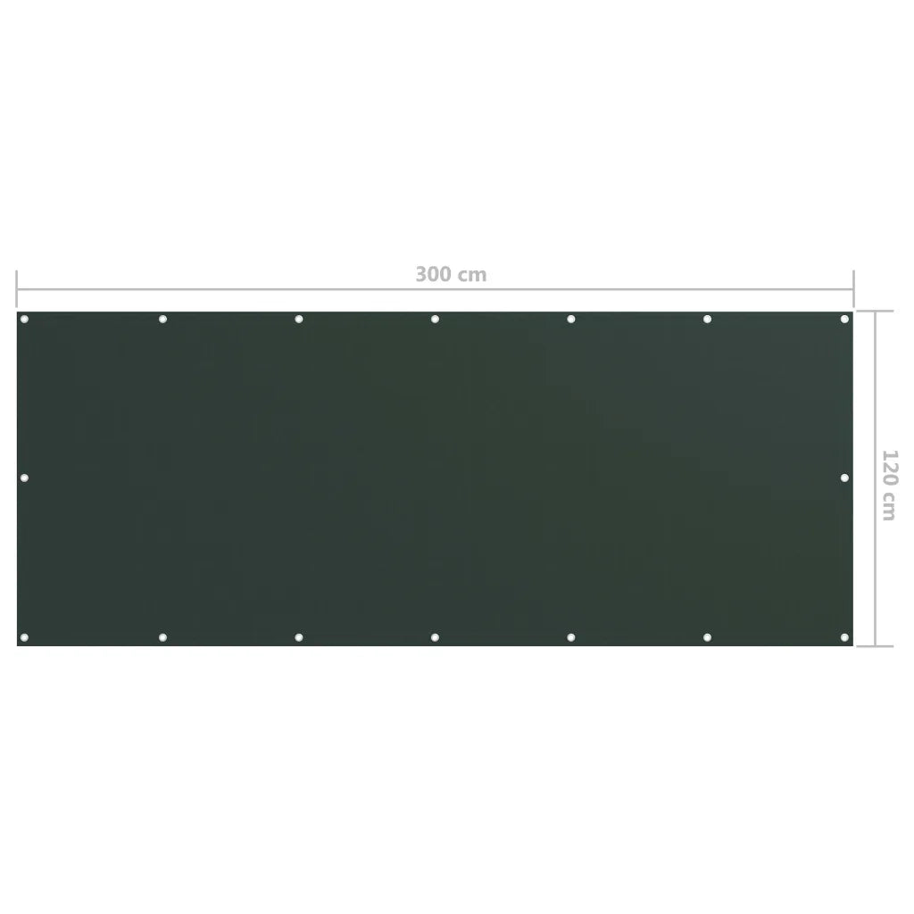 Schermo da balcone | Paravento da Balcone Verde Scuro 120x300 cm Tessuto Oxford