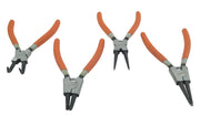 SET 4 PINZE PER ANELLI ELASTICI INTERNI ESTERNI 180mm DRITTE E ANGOLO 90°