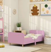 Letto per bambini 140x70 cm con sponde laterali in MDF e legno di pino rosa