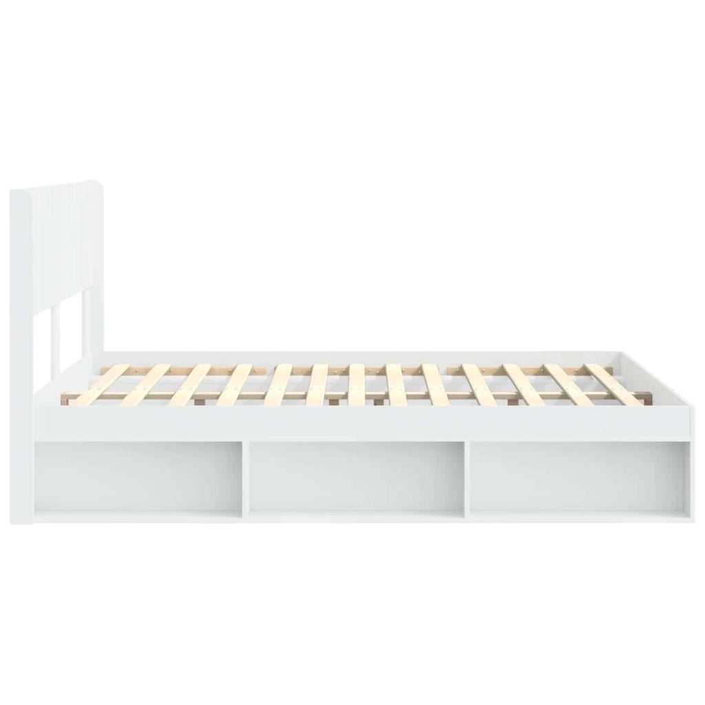 Struttura del letto con stoccaggio e testata Bianco 3414211