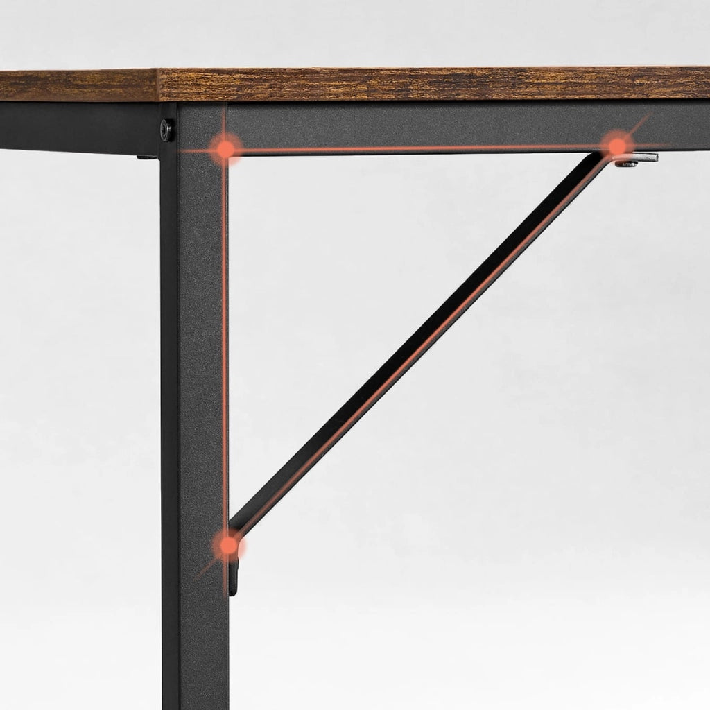 Scrivania per computer Industrial in legno e metallo nero
