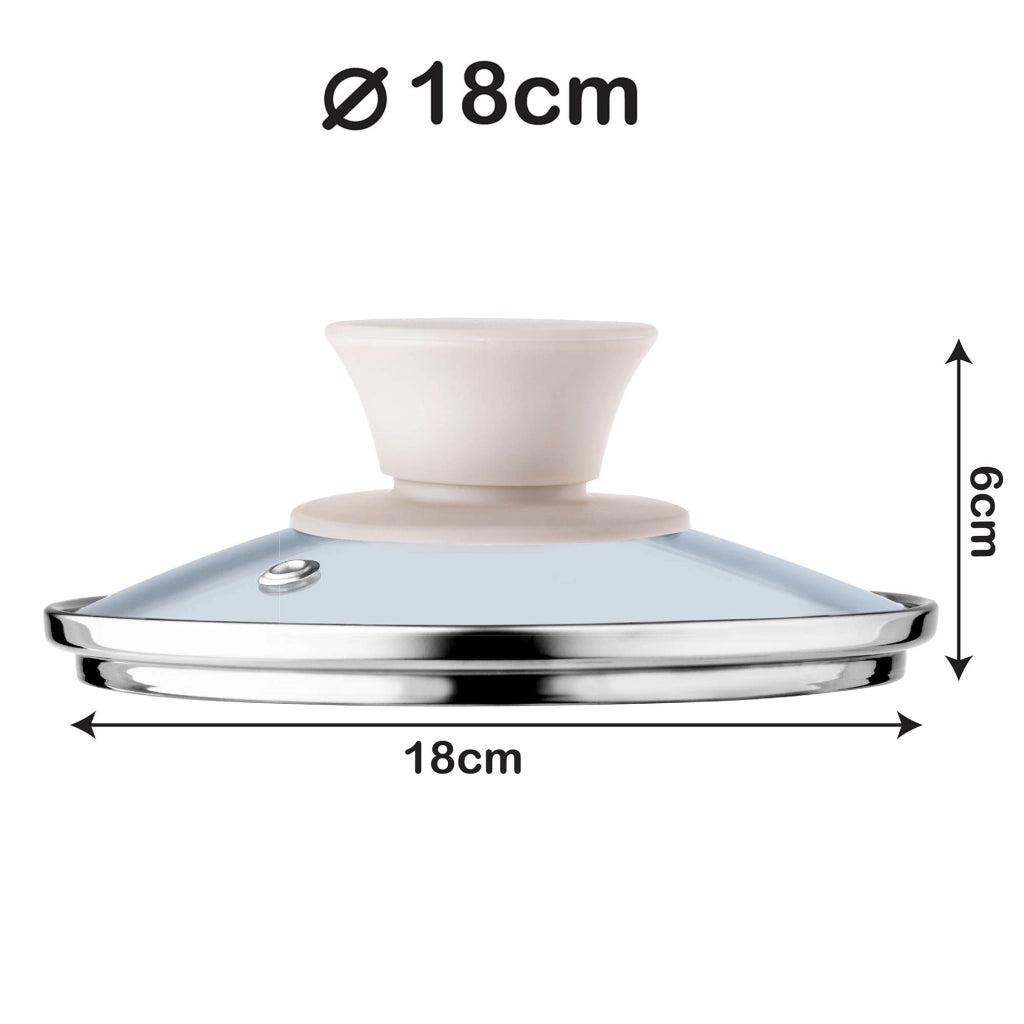 Coperchio in vetro KADAX da 18 cm, universale, resistente al calore, per pentole e padelle.