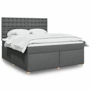 Giroletto a Molle con Materasso Grigio Scuro 180x200 cm Tessuto