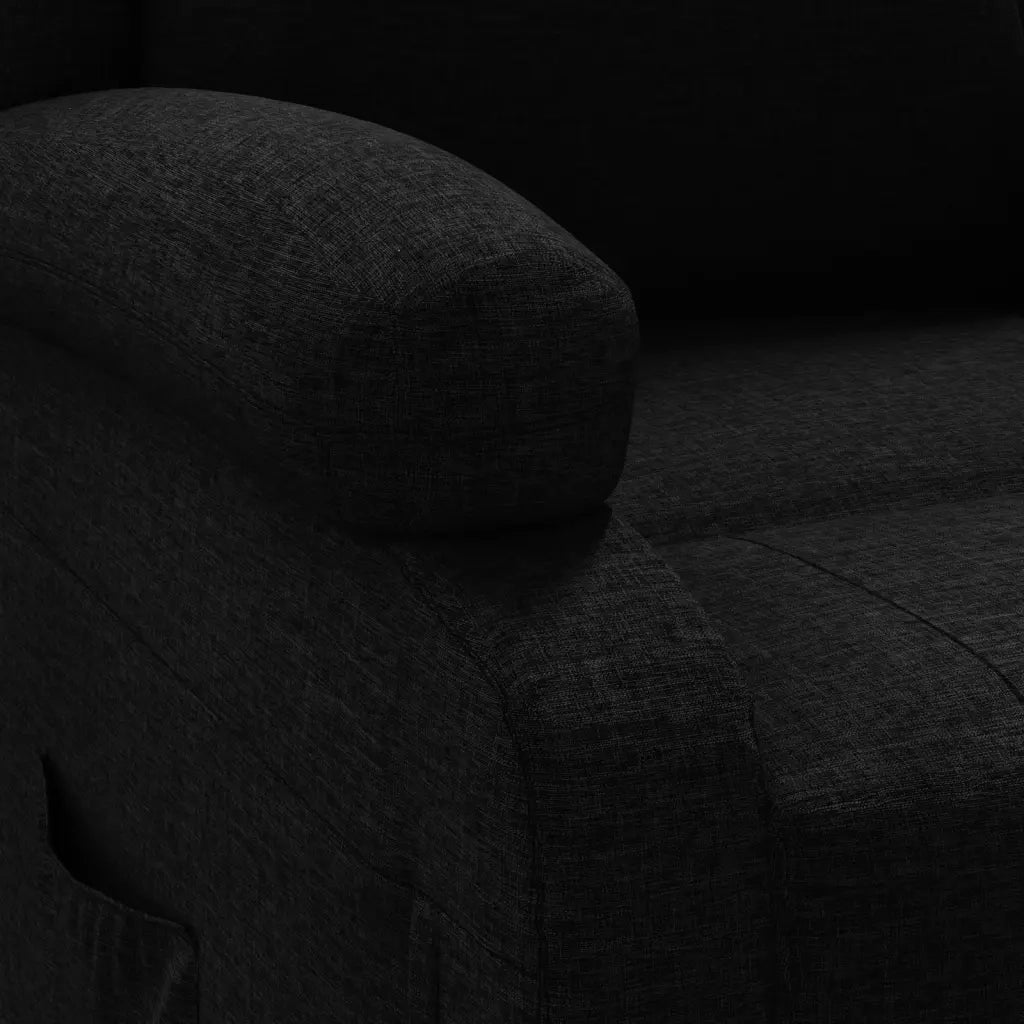 Poltrona Massaggiante | Sedia Relax Elettrica Nera in Tessuto