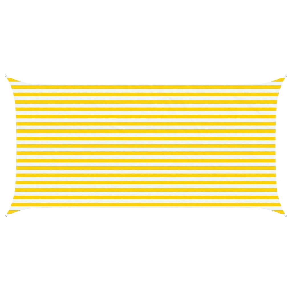 Vela Parasole | Telo Ombra | Vela da ombra solare Giallo e Bianco 5 x 2,5 m