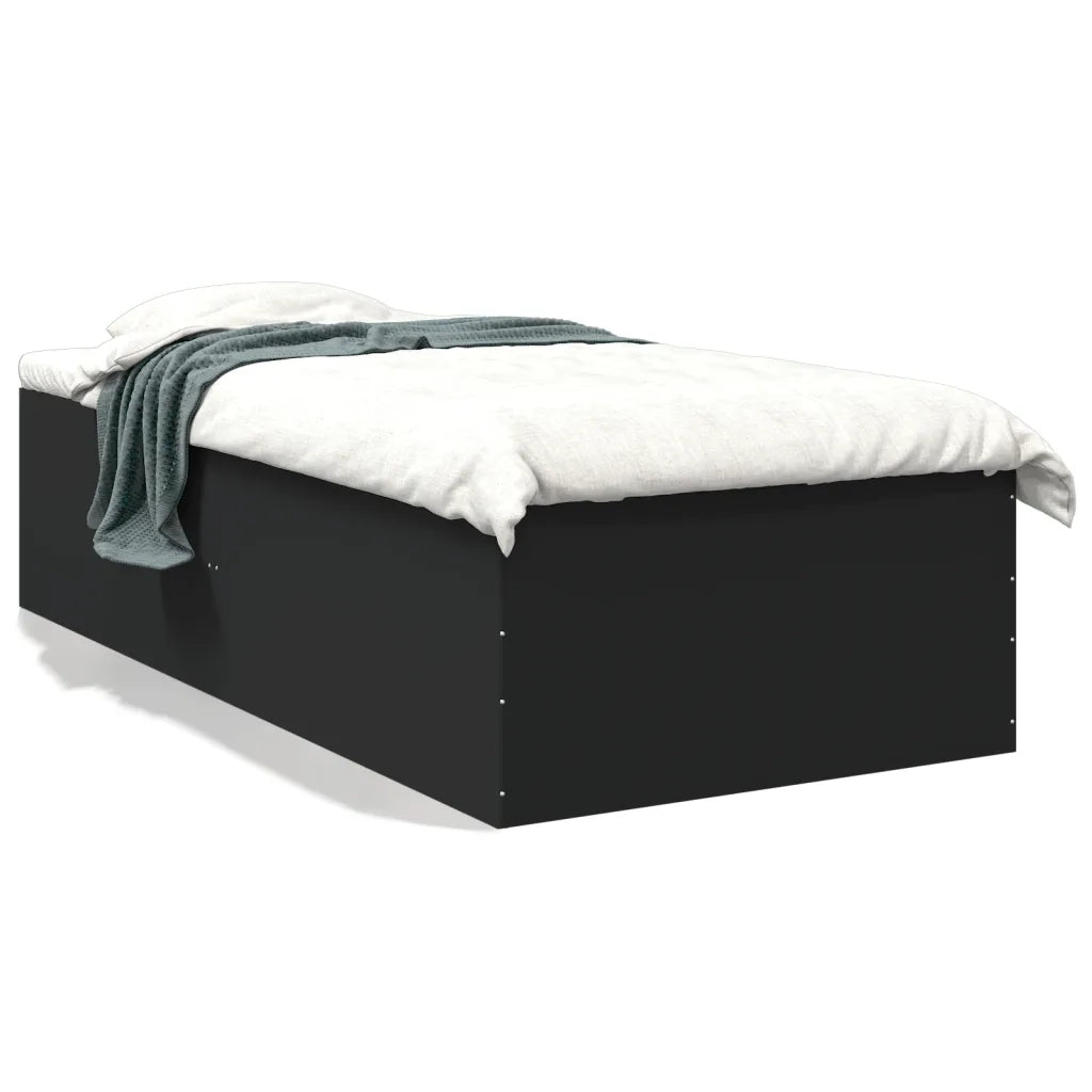 Giroletto-Struttura Letto Nero 100x200 cm in Legno Multistrato 813319